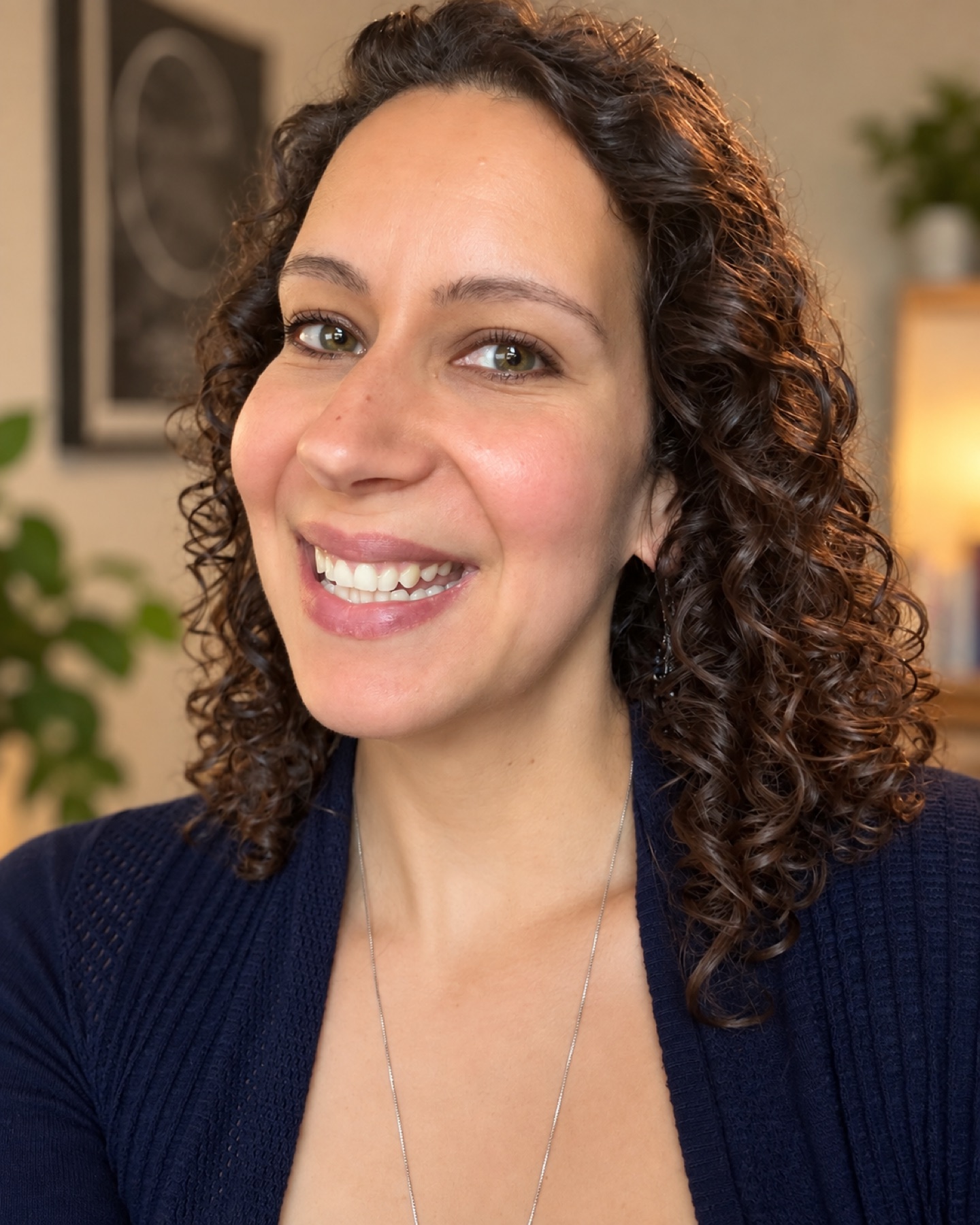Bekah smiling in warm natural light